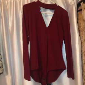 Maroon body suit